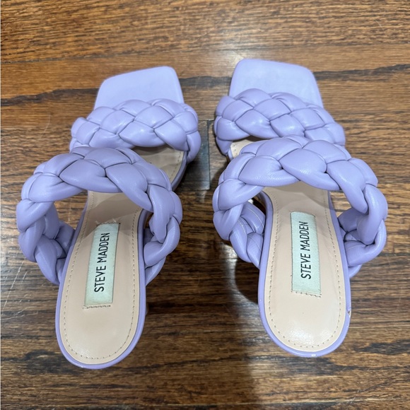 Steve Madden Kenley Vegan Leather Braided Heel Sandals, Purple, Size 6.5 - Picture 5 of 8